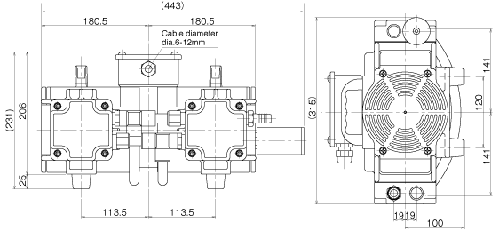 DOP-301SB｜DOP Series｜Rocking Piston Type Dry Vacuum Pump 